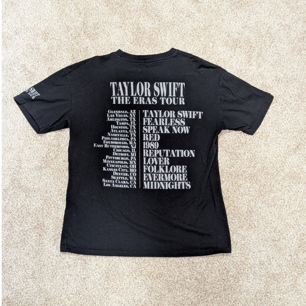 Taylor Swift The Eras Tour Black 100% Cotton Unisex T-Shirt M Medium - Picture 2 of 3